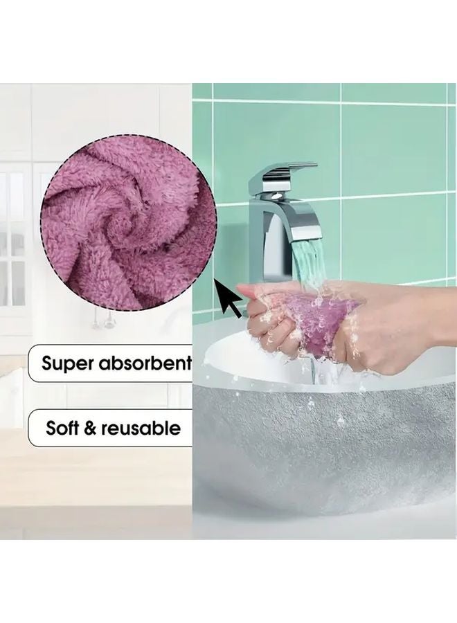 5pcs Microfiber Dish Cloths Double Sided Multi Purpose Kitchen Cleaning Towels Random Color - Image 5